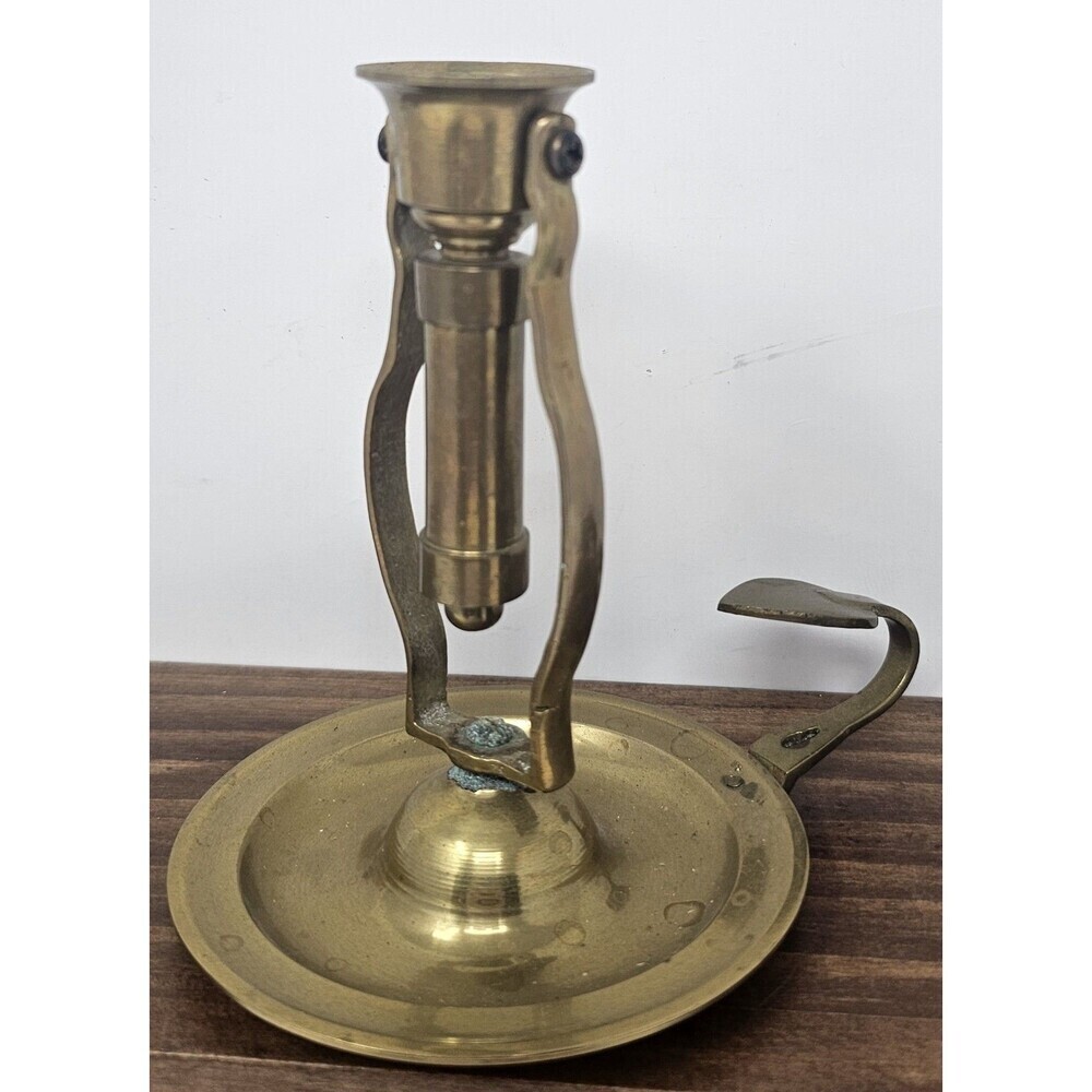 Vintage 5.5" Brass Nautical Ship Gimbal Candlestick Holder Swivels Wall Mt